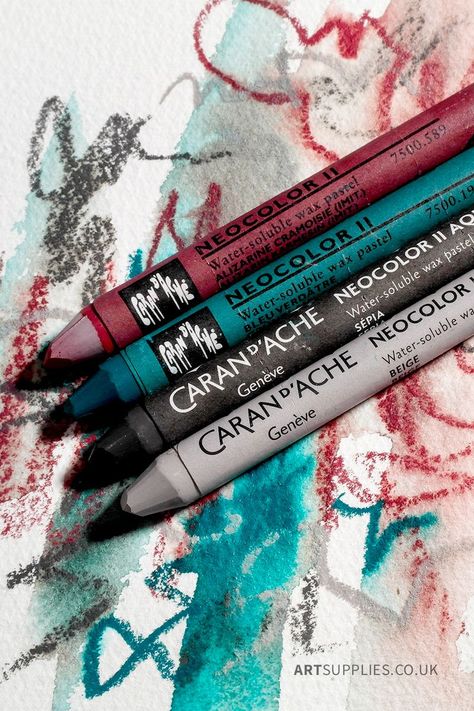 Dive into a world of vibrant creativity with Caran d'Ache Neocolor II Water-Soluble Wax Pastels! Portable and versatile, these pastels are perfect for plein air painting kits and mixed media artwork. Use both dry and wet to create expressive marks and washes of vibrant colour on all kinds of surfaces. #neocolorii #waxpastel #watersoluble #carandache #bromleysart #bromleysartsupplies Neocolor Ii Art, Neocolor Ii, Air Painting, Caran D'ache, Mixed Media Artwork, Plein Air Paintings, Art Tools, Color Theory, Painting Kits