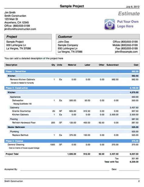 Free Contractor Estimate Template In 2020 (With Images Regarding Interior Paint Estimate Template Building A House Cost, Spec Home, Estimate Template, Excel Budget Template, Deck Installation, House Paint Interior, Building Costs, Renovation Costs, Spreadsheet Template