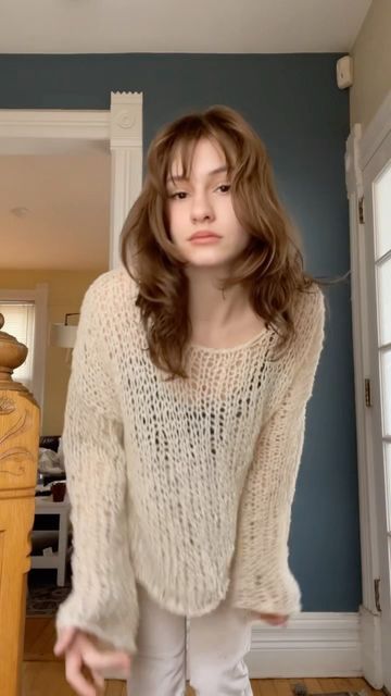 piper jean🧶 on Instagram: "here’s my basic open knit sweater pattern test for the wonderful @artbykaraleez and i think it’s the dreamiest thing i’ve ever made☁️🌷i’ve never knitted a whole sweater before and im obsessed with how it turned out!! make sure you go check out the pattern (kara is a genius)!! i made this piece with some vintage @knitsirdar yarn that unfortunately isn’t made anymore🥲 but lucky for me i had exactly enough to finish it (after remaking the whole sweater a size smaller l Knit Sweater Pattern, Im Obsessed, Open Sweater, Slow Fashion Movement, Mesh Bodysuit, Open Knit Sweater, Hand Knitted Sweaters, Sweater Knitting Patterns, Open Knit