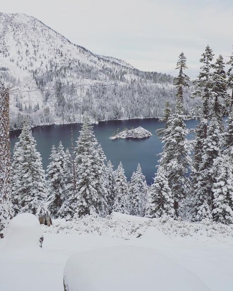 Tahoe South (@tahoesouth) on Instagram: “We have just one word for you: SNOW. #TahoeSouth #CatchtheWinterWave #Regram from @hpm_photo.” Lake Tahoe Snow, Tahoe Snow, Emerald Bay Lake Tahoe, Snow Dance, Lake Tahoe Winter, Emerald Bay, Snow Girl, Fall Country, Scenic Photography