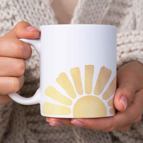 Sunshine Gifts, Cup Of Sunshine, Sun Mug, Cute Coffee Mug, Crafty Christmas, Happy Sun, Positive Gift, Cute Coffee Mugs, Cute Coffee