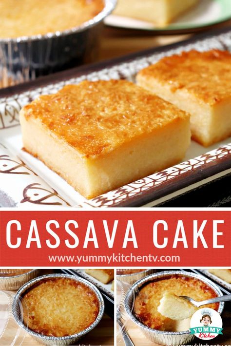 Cassava Cake Recipe, Vanilla Custard Sauce, Filipino Sweets, Decadent Cheesecake, Pinoy Dessert, Recipe Cheesecake, Cassava Cake, Filipino Food Dessert, Kek Lapis