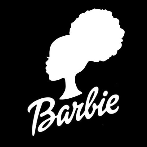 edited by me!♡ Black Barbie Silhouette, Barbie Elements, Luxury Prints, Diy Shirt Printing, Food Logos, Barbie Shirt, Barbie Silhouette, Pink Glamour, Black Chicks