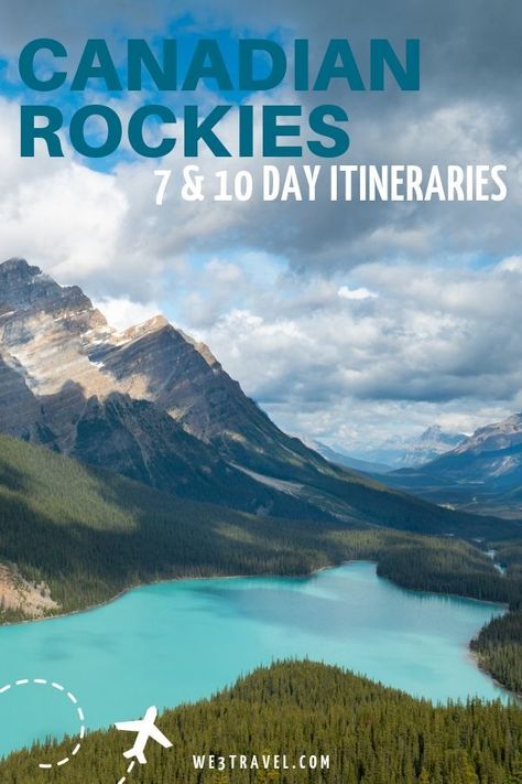 Canadian Rockies itinerary for a 7 or 10 day road trip from Calgary to Lake Louise, Jasper, Banff, and even Canmore and Kananaskis for a fun vacation. #canadianrockies #banff #lakelouise #japser Banff Summer, Family Vacation Ideas, Maligne Lake, Vacation Itinerary, Canada Road Trip, Canada Destinations, American Travel, Lake Louise, Canadian Rockies