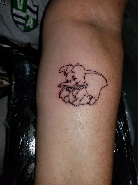 Dumbo Outline Tattoo, Small Dumbo Tattoo, Cute Dumbo Tattoo, Disney Dumbo Tattoo, Dumbo Tattoo, Wrist Band Tattoo, Mum Tattoo, See Tattoo, Stitch Tattoo