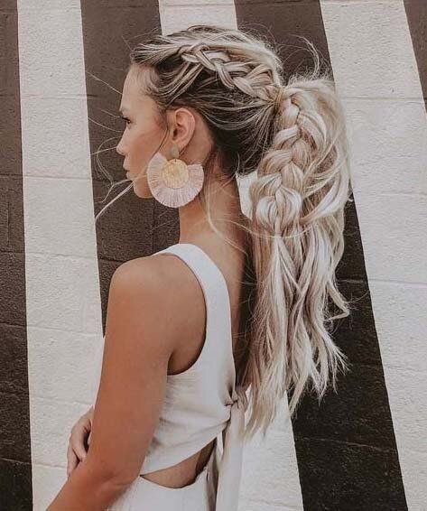 Summer Ponytail Hairstyles, Low Pony Hairstyles, Braid Pony, Summer Ponytail, Wedding Ponytail, Cute Prom Hairstyles, Pony Hairstyles, High Pony, Fancy Hair