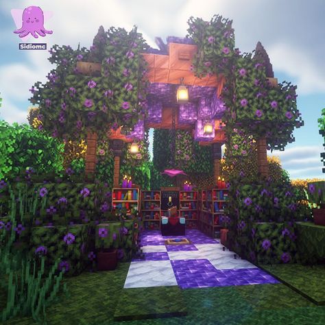 Enchanting Area Minecraft, Enchanting Table Minecraft Design, Enchantment Room Minecraft, Enchanting Room Minecraft, Minecraft Enchantment Room, Minecraft Staircase, Library Minecraft, Minecraft Cool, Garden Minecraft