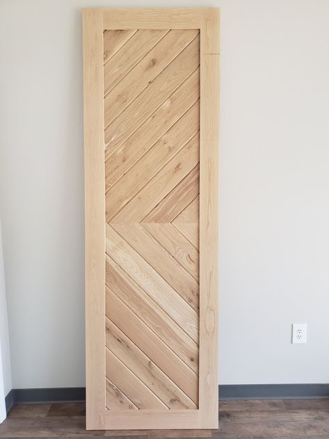 Chevron White Oak or Pine Barn Door With Borders | Etsy Oak Barn Door, Pine Barn Door, Chevron Door, Bifold Barn Doors, Custom Barn Doors, Contemporary Barn, Pine Doors, Wood Barn Door, Modern Barn Door