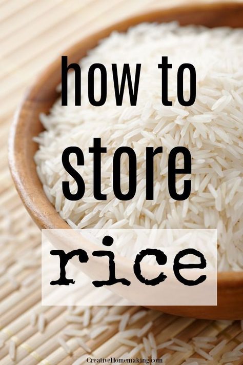 Helpful tips for storing rice in your pantry long term for food storage purposes. #foodstorage #foodstoragetips #homesteading #homesteadingforbeginners #creativehomemaking How To Store Rice Long Term, Apocalypse Food, Dry Canning, Storing Food Long Term, Storing Onions, Storing Produce, Food Storage Rooms, Survival Food Storage, Deep Pantry