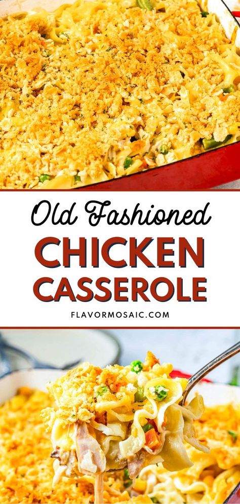 Chicken And Noodle Casserole, Easy Chicken And Noodles, Comfort Food Casserole, Creamy Casserole, Favorite Casserole Recipes, Noodle Casserole Recipes, Chicken Noodle Casserole, Flavorful Vegetables, Homemade Noodles