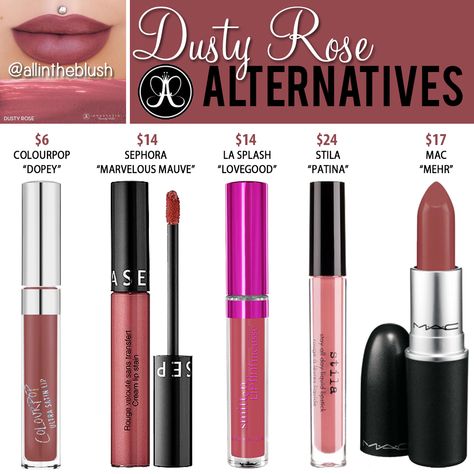 Lipstick Drugstore, Dusty Rose Lipstick, Oval Makeup Brush, Lipstick Designs, Looks Pinterest, Makeup Brush Organization, Dark Lipstick, Rose Lipstick, Anastasia Beverly Hills Makeup