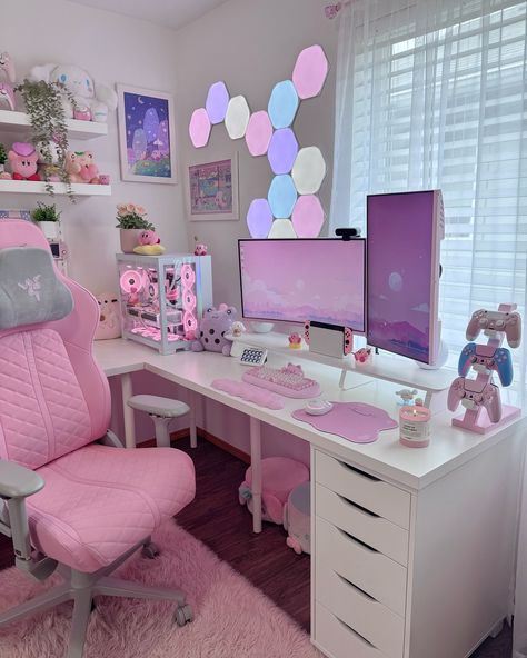 Happy Sunday besties! 💖 Me and Ollie are enjoying this long 3 day weekend! 🌸 I’ve been rebuilding my PC and I’m so excited to show you guys the end result soon! Stay tuned for some PC upgrades ✨ ♡ ♡ ♡ ♡ ♡ #pinksetup #pinksetups #pinkgamingchair #pinkgamer #pinkgaming #pinkgamingsetup #kawaiisetup #kawaiigamer #kawaiigaming #pcsetup #pcsetups #desksetup #desksetups #deskdecor #pcbuild #pcbuilds #keeb #keyboardbuild #gamingsetup #gamingsetups #nanoleaf #cozydesksetup #cozygamingsetup #cozyg... Streaming Room, Anime Bedroom Ideas, Ocean Room Decor, 3 Day Weekend, Gamer Bedroom, Girl Apartment Decor, Pink Girl Room, Pink Games, Desk Setups