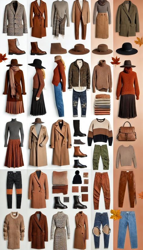 Earthy Color Outfits, Burnt Orange Sweater Outfit, Lipedema Fashion, Deep Autumn Outfits, Orange Top Outfit, Orange Sweater Outfit, Black Capsule Wardrobe, Brown Leather Jacket Outfit, Ankle Boots For Men