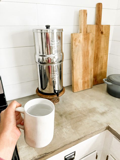 Setting Up A Berkey Water Filter - Priming The Filters + The Red Food Dye Test | We Lived Happily Ever After Berkey Water Filter Aesthetic, Red Food Dye, Berkey Water Filter, Kitchen Help, Clean Drinking Water, Stand Ideas, Food Dye, Cling Film, Water Beads