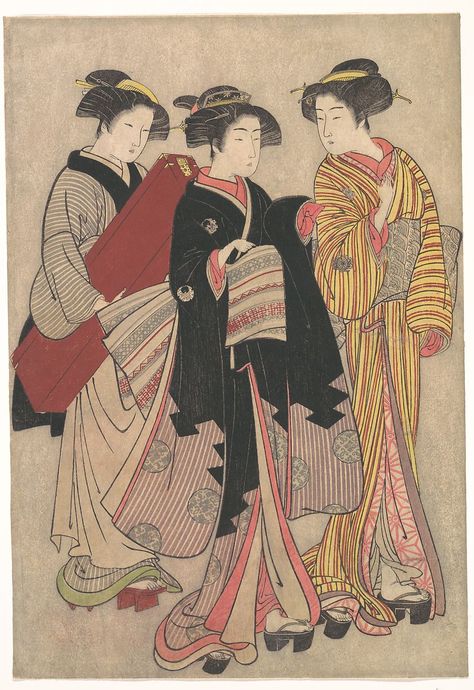 Kitao Shigemasa | Two Geishas Out Walking | Japan | Edo period (1615–1868) | The Met Ancient Japanese Art, Asian Painting, Traditional Japanese Art, A2 Poster, Phillips Collection, Japanese Embroidery, Art Japonais, Japanese Woodblock Printing, Edo Period