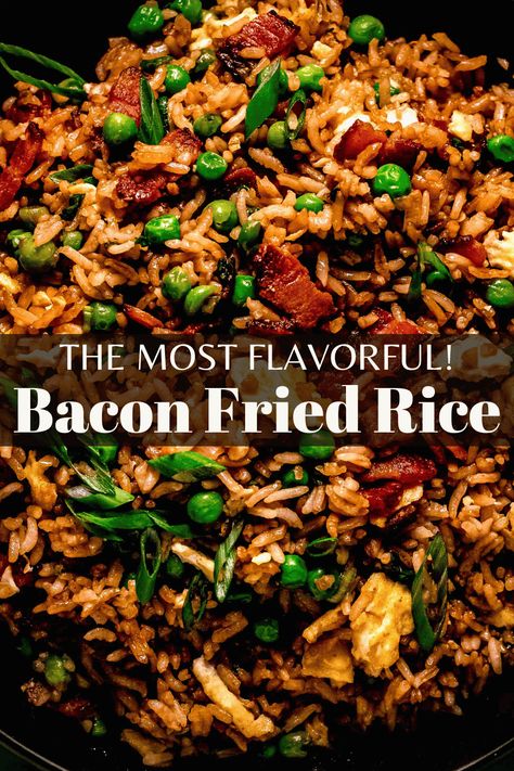 Bacon Fried Rice with Shallots comes together easily in only 15 minutes! Skip the takeout and make your own (tastier) version at home. // recipe // easy Fried Rice Bacon, Asian Bacon Recipe, Bacon And Rice Recipes, Bacon Fried Rice Recipe Easy, Rice And Bacon Recipes, Bacon Rice Recipes, Fried Rice Recipe With Bacon, Recipes With Shallots, Fried Rice Aesthetic