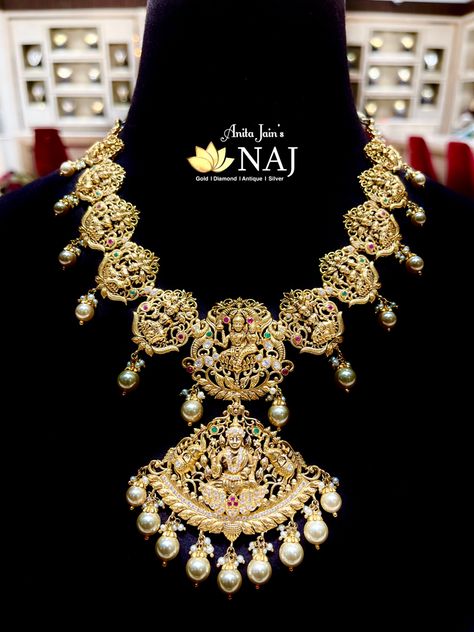 Ashtalakshmi Necklace, Dasavatharam Jewellery, Naj Jewellery, Kasula Peru, Nakshi Necklace, Gold Jewellry, Bridal Fashion Jewelry, Gold Designs, Gold Chain Jewelry