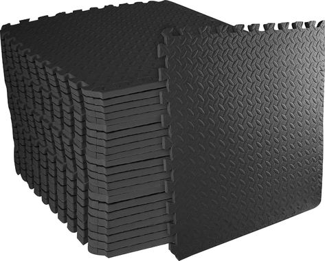 NEXT Gym Flooring 96ft Black N2002 - Best Buy Gym Floor Mat, Home Gym Flooring, Gym Room At Home, Interlocking Tile, Puzzle Mat, Power Tower, Foam Flooring, Kettlebell Training, Gym Mats