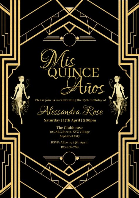 23rd Birthday Themes, 20s Party Invitation, 1920s Party Invitations, Gatsby Party Invitations, Roaring 20s Party Decorations, Great Gatsby Invitation, 20s Party Decorations, Gatsby Birthday Party, Happy Birthday Poster