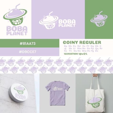 Bubble Tea Branding, Boba Branding, Planet Logo Design, Bubble Tea Logo, Boba Logo, Boba Shop, Planet Logo, Bubble Tea Shop, Tea Logo