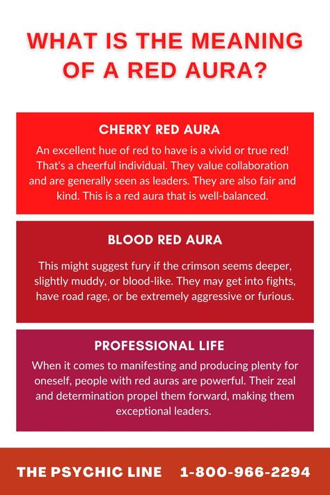 In general, the color red is associated with an intense and passionate atmosphere. It has to do with the root chakra, which we develop in our first seven years of life and is concerned with the physical realm, grounding, security, and instincts. Physical vitality, passion, and courage are all represented by the color red. It's an actionable energy since you're digging deep and being bold, bringing about change. Call now for a psychic reading at 1-800-966-2294 Red Chakra Meaning, A Life Full Of Meaning Aura, Spiritual Red Pendant Necklace, Red Carnelian Spiritual Jewelry, Weak Aura Strong Aura, Red Aura, Physical Environment, Road Rage, Psychic Reading