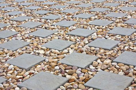 pavers, paving, paver Pebble Shore Dulux, Stone Shower Floor, Paver Patterns, Clay Pavers, Pebble Garden, Stone Shower, Pool Water Features, Flat Stone, Landscaping Supplies