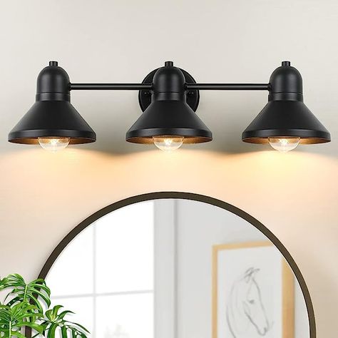 Black Bathroom Light Fixtures, Farmhouse Bathroom Light, Bathroom Vanity Light Fixtures, Farmhouse Wall Lighting, Black Bathroom Light, Light Fixtures Farmhouse, Farmhouse Wall Sconces, Vanity Lamp, Sink Lights