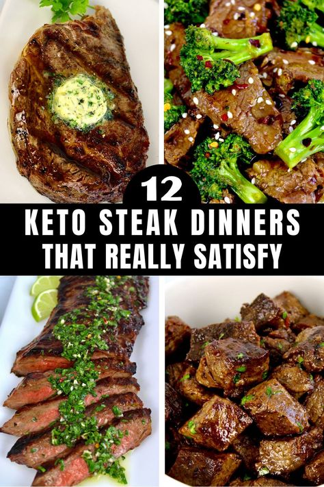 These steak dinners are melt in your mouth delicious and so easy to make! They're all Keto friendly, made with healthy low carb ingredients. Your family will absolutely love them, including your pickiest eaters! Healthy Steak Recipes, Keto Steak, Healthy Steak, Steak Dinner Recipes, Steak Dinners, Ribeye Steak Recipes, Grilled Skirt Steak, Philly Cheese Steak Casserole, Beef Steak Recipes