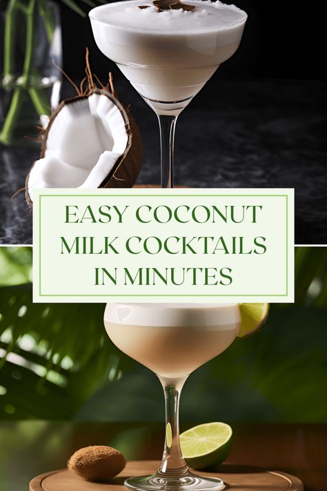 Craving a tropical getaway? These 6 easy-to-make coconut milk cocktails will transport your taste buds to the beach with creamy indulgence and vibrant flavors. From the refreshing Coconut Cooler to the rich Coconut White Russian, each recipe is quick and perfect for any occasion. Enjoy the earthy tone of Kava Bliss, enriched with honey and lime, or savor the sweetness of the Coconut Mojito. Grab your shaker and prepare to impress your guests with these delightful cocktails that are as fun to make as they are to drink! Cocktails With Cream Of Coconut, Drinks With Coconut Milk, Coconut Milk Cocktail, Milk Cocktails, Coconut Cooler, Coconut Cocktails, Coconut Milk Drink, Coconut Mojito, Make Coconut Milk