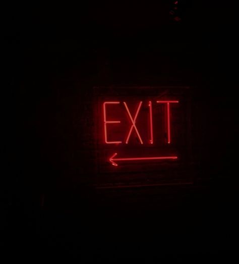 Neon Exit Sign, Exit Sign Aesthetic, Hades Town, Tv Glow, Red Neon Sign, Neon Symbol, Jane Moore, Small Ensuite, Neon Noir