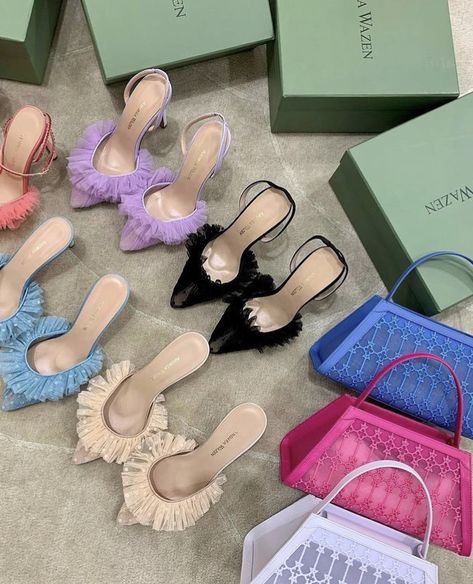 Colorful Shoes Heels, Designer Sandals 2023, Andrea Wazen, Queen Outfits, Sandals 2023, Cute Shoes Heels, Shoes Heels Classy, Classy Shoes, Fresh Shoes