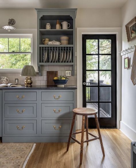 Dutch Colonial Revival, Kitchen Design Studio, Blue Kitchen Ideas, Colonial Revival House, Kitchen Ideas Apartment, Seattle Interior Design, Full Kitchen Remodel, Country Dining, Charming Kitchen