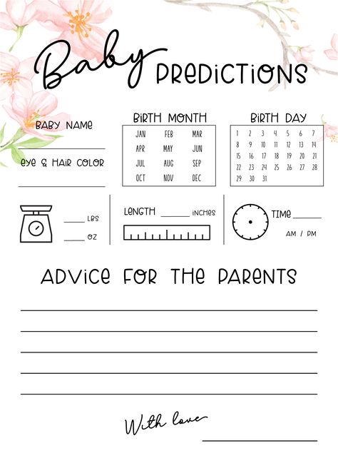 Free printable baby shower prediction game and advice cards! Perfect for a low-key activity to do during your baby shower! Advice For Mommy To Be Printable Free, Baby Shower Activities Not Games, Free Baby Shower Games Printables, Baby Predictions Printable, Baby Shower Games Free Printables, Baby Shower Games Free, Baby Shower Games Ideas, Baby Shower Printable Games, Shower Song