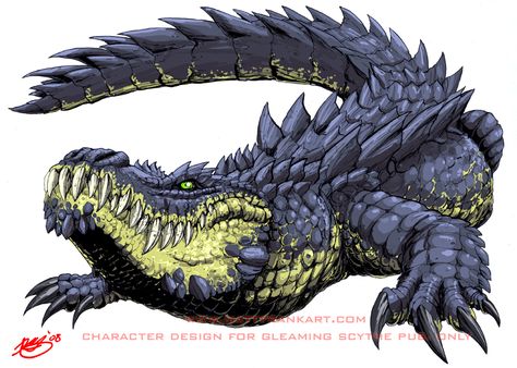 drawponies 2,106 556 Giant Alligator ... Titanus Tiamat, Giant Alligator, Angel Rivera, Crocodile Tattoo, Alligators Art, Image Spiderman, Dinosaur Drawing, Creature Artwork, Kaiju Art