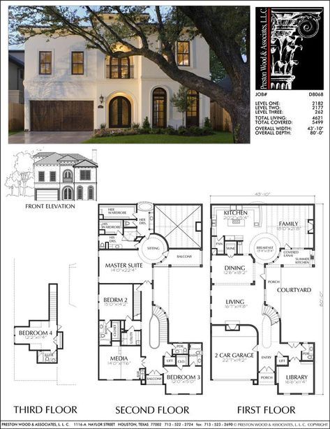 Unique Two Story House Plan, Floor Plans for Large 2 Story Homes, Desi – Preston Wood & Associates Historical Home Plans, 2 Story Home Design, Small Suburban Floor Plan, Unique House Floor Plans, Modern Mediterranean Homes Floor Plans, Modern Floor Plans 2 Story, Best Floor Plans Two Story, Modern Spanish House Plans, Large House Floor Plans