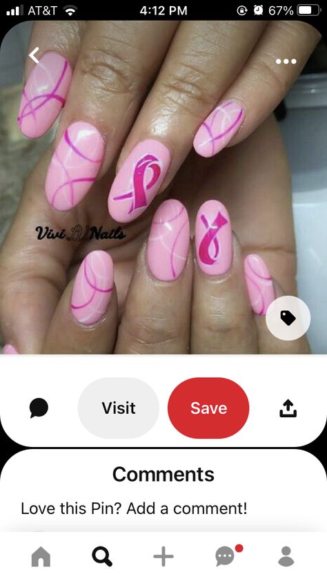 Breast Awareness Nails, Nails For Cancers, October Breast Awareness Month Nails, Triple Negative Breast, Breastcancerawareness Nail, Nail Health, Nails Ideas, Nail Design, Nail Ideas