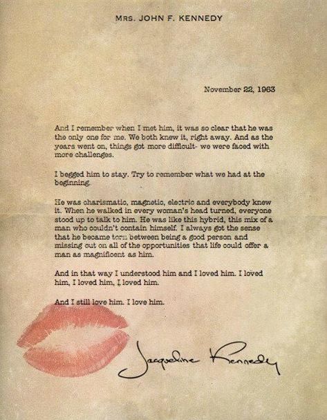 Sarah on Twitter: "The letter Jacqueline Kennedy wrote to John F Kennedy after he was killed… " Jfk Jr, I Still Love Him, All I Ever Wanted, Jackie O, Menu Design, Hopeless Romantic, The Words, Love Letters, Beautiful Words