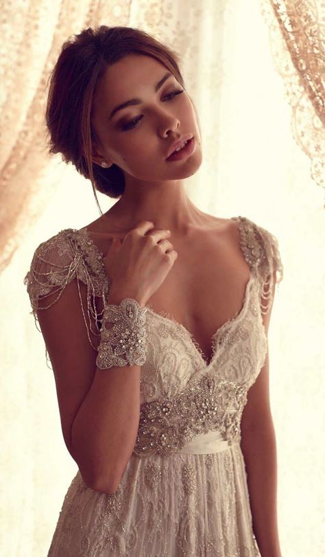 Wedding Dresses Vintage Bohemian, Wedding Dress Necklace, Anna Campbell, A Wedding Dress, Vestidos Vintage, New Wedding Dresses, Best Wedding Dresses, Mode Inspiration, Wedding Dresses Vintage