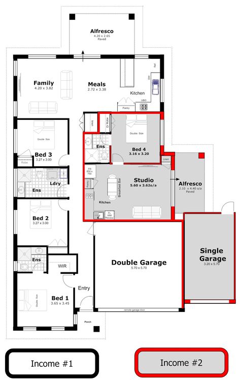 Multigenerational House Plans, Multigenerational House, Single Home, Dual Occupancy, Duplex Floor Plans, Duplex Plans, Nice Homes, 3d Floor Plan, Duplex Design