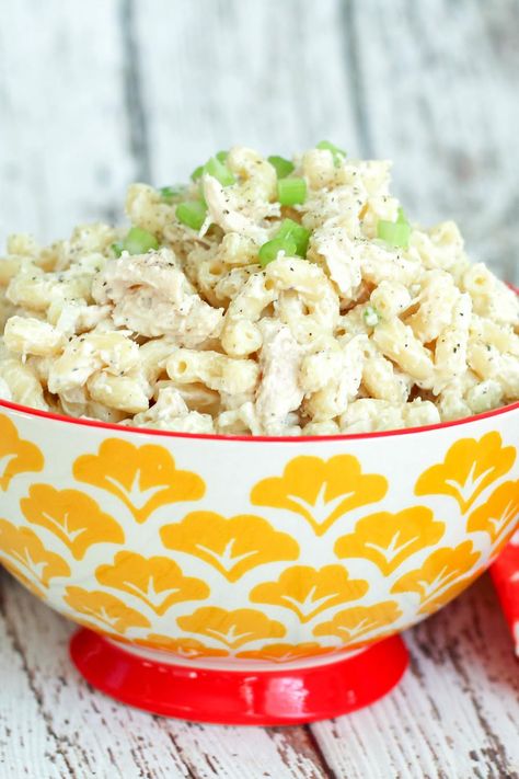 Cold Chicken Salad Cold Chicken Salad, Cold Chicken Pasta Salad, Cold Chicken Salads, Creamy Chicken Pasta, Cold Pasta, Chicken Pasta Salad, Chicken Salad Recipes, Poultry Recipes, A Chicken