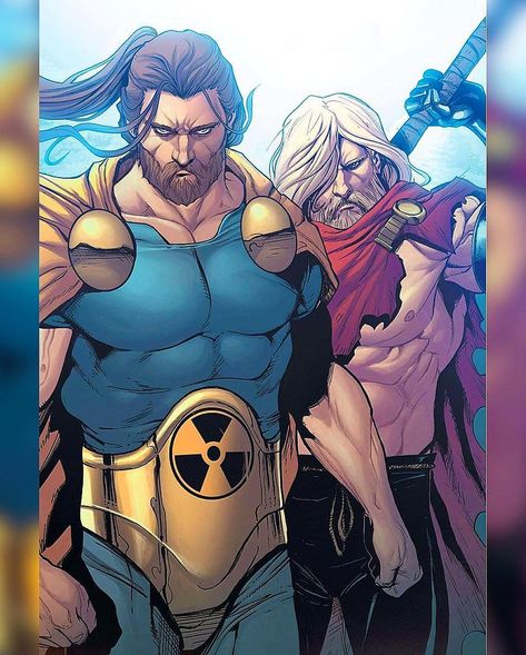 Bearded Brothers... Odinson & Hyperion  201 Hyperion Marvel, Marvel Hyperion, Unworthy Thor, Squadron Supreme, Comics Marvel, Bd Comics, Marvel Thor, Marvel Comic Character, Uncanny X-men