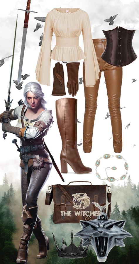 The Witcher Inspired Outfit, Ciri Outfit, Assassin Vibes, The Witcher Costume, Witcher Outfits, Skyrim Costume, The Witcher Cosplay, Diy Princess Costume, Witcher Ciri