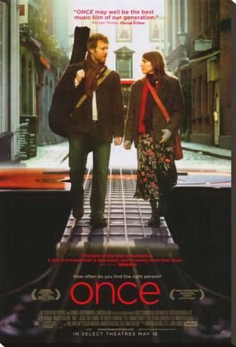 Stretched Canvas Print: Once Canvas Print : 40x27in Irish Movies, Glen Hansard, Falling Slowly, Indie Movie Posters, Sing Street, Richard Ayoade, Christopher Plummer, Matt Dillon, Indie Movies