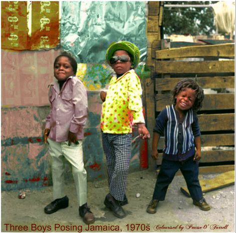 Three Boys Posing here in Jamaica 1970s . Jamaica, a Caribbean island nation, has a lush topography of mountains, rainforests and reef-lined beaches. Many of its all-inclusive resorts are clustered in Montego Bay, with its British-colonial architecture, and Negril, known for its diving and snorkeling sites. Jamaica is famed as the birthplace of reggae music and its capital Kingston is home to the Bob Marley Museum, dedicated to the famous singer. Capital: Kingston. Jamaica 1970s, Bob Marley Museum, Music Reggae, Music Orchestra, British Colonial Architecture, Jersey Fashion, Romeo Santos, David Guetta, Negril