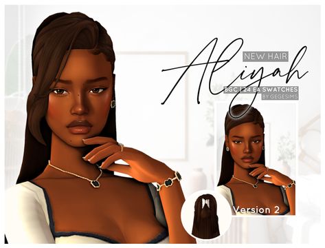 Aliyah Hair | GegeSims Sleek Claw Clip, Claw Clip Hairstyle, Clip Hairstyle, Sims 4 Black Hair, Sims 4 Cas Mods, Play Sims 4, The Sims 4 Pc, Sims 4 Cc Folder, Free Sims