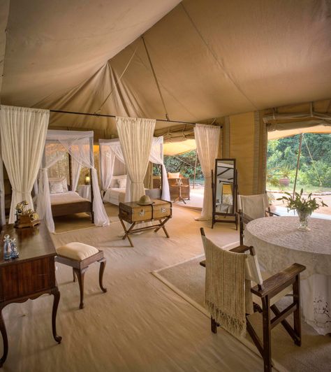 Cottar's Camp | Kenya Luxury Safari Lodge | Ubuntu Travel Group Luxury Safari Lodge, Safari Camp, Tent Living, Glamping Resorts, Outdoor Fireplaces, Cabin Tent, Luxury Glamping, Safari Tent, Luxury Safari