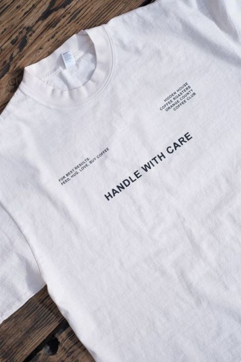 Handle with Care Tee - XL T shirt #tshirt t-shirt #t_shirt t shirts #tshirts t-shirts #t_shirts T shirt design #tshirtdesign T-shirt designs #t_shirtdesign T shirts designs #tshirtsdesigns 9.167 Marketing Shirts Design, Business Tshirt Design Ideas Logo, Back Shirt Design Ideas, T Shirt Colors Ideas, Edgy T Shirt Design, Clothing Designer Aesthetic, Tshirt Aesthetic Design, Tshirt Merch Design, Cool Shirts Aesthetic