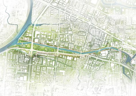 Gallery of A Riverside Masterplan in Shenzhen is Designed to Prevent Flooding - 4 Eco City Masterplan, Masterplan Architecture, Green Future, Eco City, Master Planning, Water Aesthetic, River Bank, Residential Complex, Future City