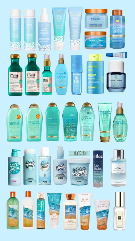 Beachy Skin Care, Beachy Products, Sephora Gift Sets, Beach Skincare, Beachy Preppy, Ocean Scent, Learn Makeup, Bath And Body Works Perfume, Shower Skin Care