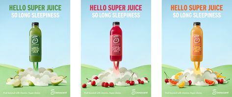 A multichannel campaign for Innocent Super Juice — TYPE DRAW Juice Campaign, Innocent Juice, Innocent Drinks, Juice Ad, Kids Juice, All Caps Font, Juice Packaging, Organic Juice, Brand Assets